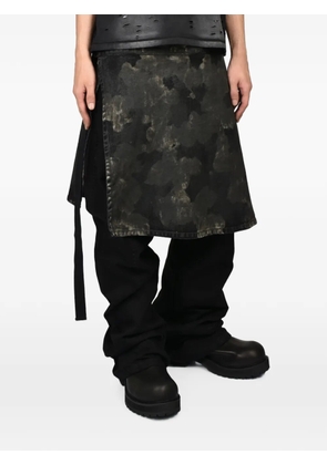 FILTH bleached-effect wrap skirt - Black