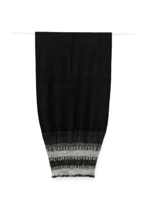 Yohji Yamamoto striped fringed scarf - Black