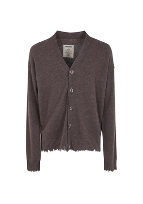 Uma Wang cashmere frayed-hem cardigan - Brown