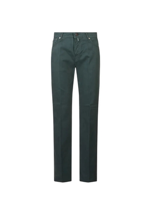 Kiton straight-leg logo-patch jeans - Green