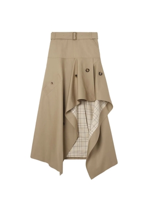 Burberry asymmetric gabardine skirt - Neutrals