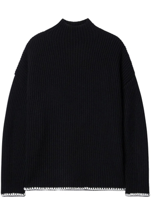 Off-White logo-embroidered jumper - Black