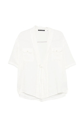 Daniele Alessandrini shawl-collar pocket-detail shirt - White