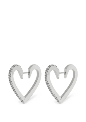 Cadar Endless Heart diamond hoop earrings - Silver