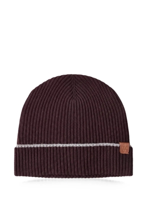 Eleventy ribbed-knit striped beanie hat - Brown