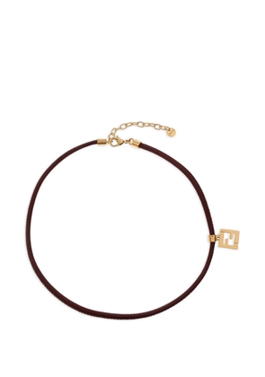 FENDI FF logo leather bracelet - Gold