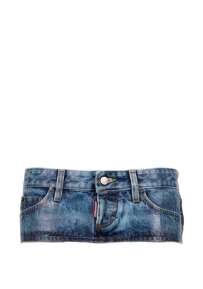 DSQUARED2 Iced Wash Hot denim mini skirt - Blue