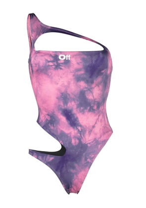 Off-White cut-out tie-dye swimsuit - Pink