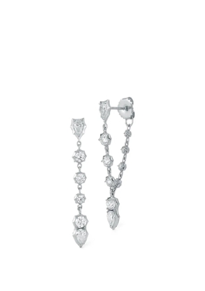 Jade Trau Poppy diamond loop earrings - Silver