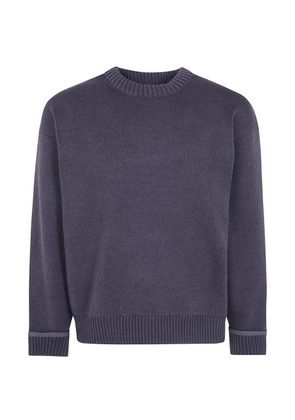 Rains ribbed-knit crew-neck sweater - Black