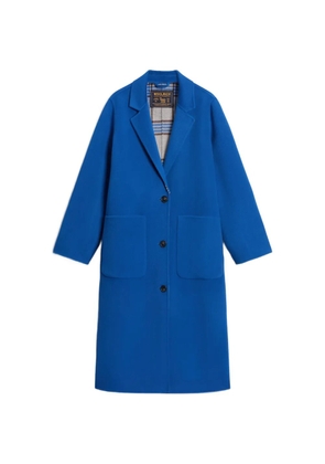 Woolrich notched-lapels virgin-wool coat - Blue