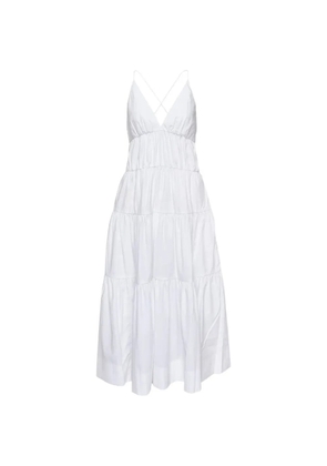 Club21 cut-out tiered midi dress - White