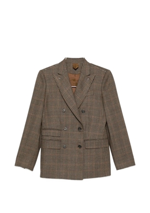 Max Mara double-breasted checked blazer - Brown