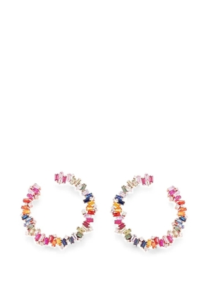 Suzanne Kalan Celeste sapphire and diamond hoop earrings - Gold