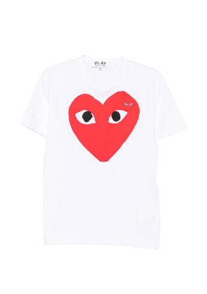 Comme Des Garçons Play heart-print logo-patch T-shirt - White