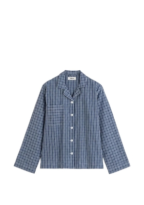 TEKLA check-print cotton pajamas - Blue