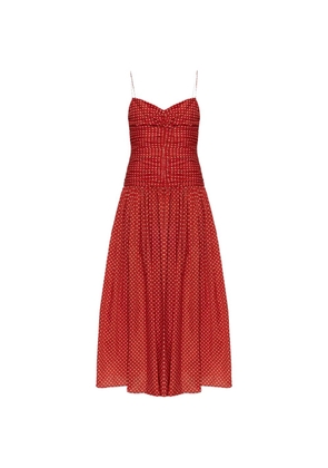 Matteau polka-dot ruched maxi dress - Red
