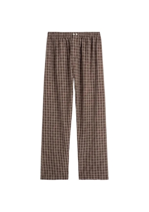 TEKLA checked cotton pajamas - Brown