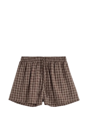 TEKLA checked cotton pajamas - Brown
