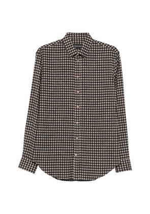 Emporio Armani gingham-check long-sleeve shirt - Black
