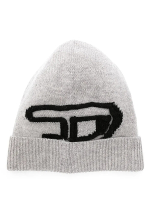Diesel K-Peel logo-intarsia beanie - Grey
