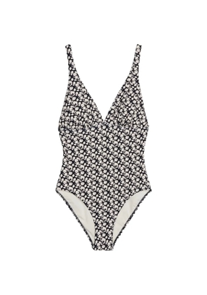 Marc O'Polo floral-print textured swimsuit - Black