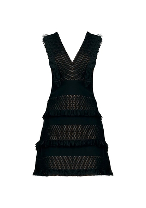 Tadashi Shoji Axl fringe mini dress - Black