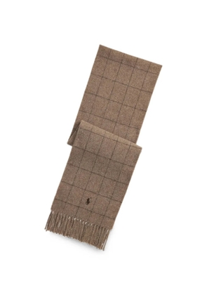 Polo Ralph Lauren check-pattern fringed scarf - Neutrals