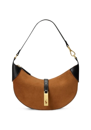 Polo Ralph Lauren mini Polo ID suede shoulder bag - Brown