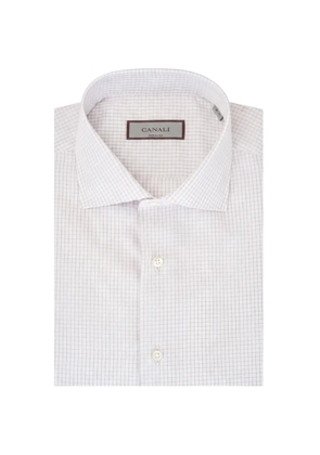 Canali check-pattern cotton shirt - White