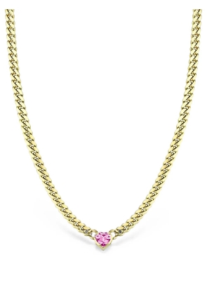 Logan Hollowell Cuban pink sapphire chain necklace - Gold