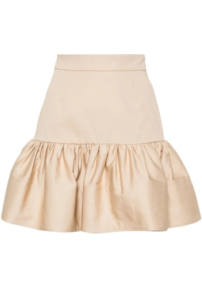 Patou ruffled cotton miniskirt - Neutrals