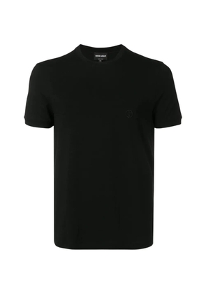 Giorgio Armani GA logo-embroidered T-shirt - Black