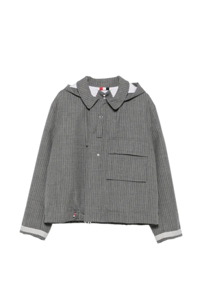 Thom Browne pinstripe-pattern hooded jacket - Grey