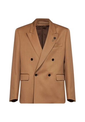 Lardini double-breasted peak-lapel blazer - Brown