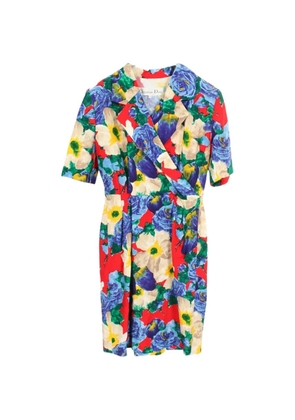 Christian Dior Pre-Owned 2010s floral-print wrap midi dress - Red