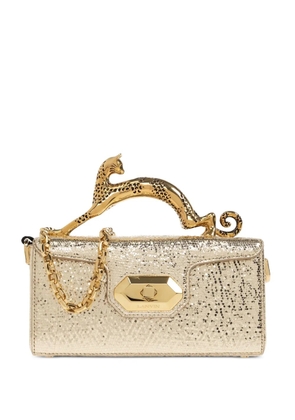 Lanvin Pencil Cat nano bag in crackled metallic leather - Gold