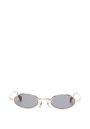 Kuboraum hammered-effect oval-frame sunglasses - Gold
