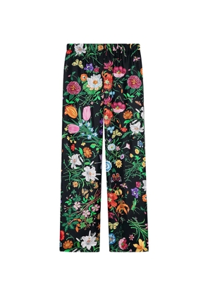 Gucci floral-print trousers - Black