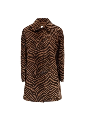 P.A.R.O.S.H. zebra-print lambskin coat - Brown