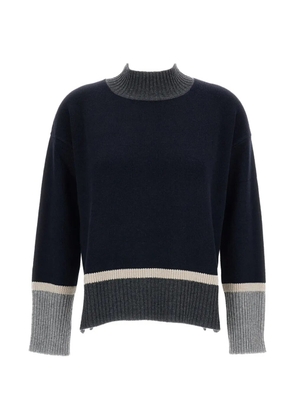 Lorena Antoniazzi colour-block ribbed-trim sweater - Blue