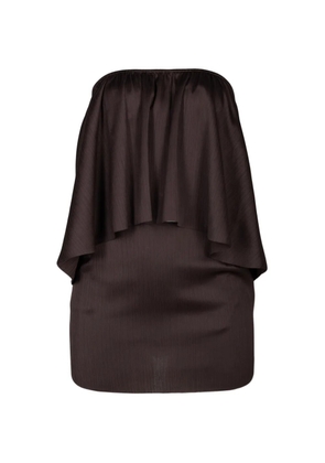 Vince convertible plissé cape top - Brown