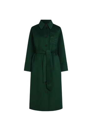 Karl Lagerfeld belted long wool-blend coat - Green
