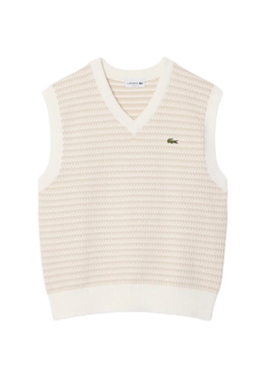Lacoste logo-patch V-neck vest - Neutrals