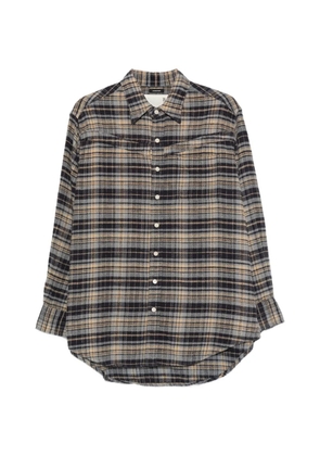 R13 plaid-pattern oversized shirt - Blue