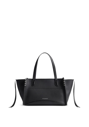 JW Anderson Elongated contrast-stitch leather tote bag - Black