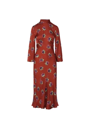 LIU JO floral midi dress - Orange