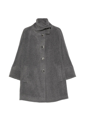 Emporio Armani button-fastening funnel-neck coat - Grey