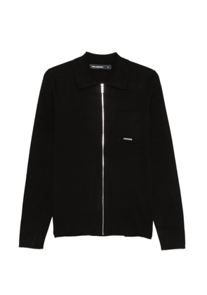 Karl Lagerfeld zip-up chest-pocket pullover - Black