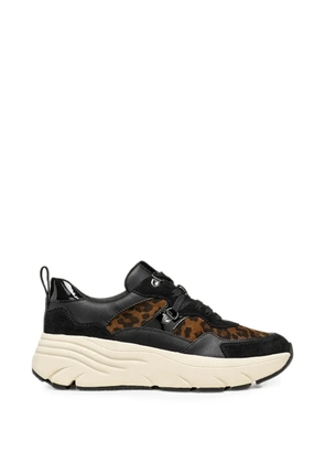 Geox Diamanta leopard-print panelled sneakers - Black